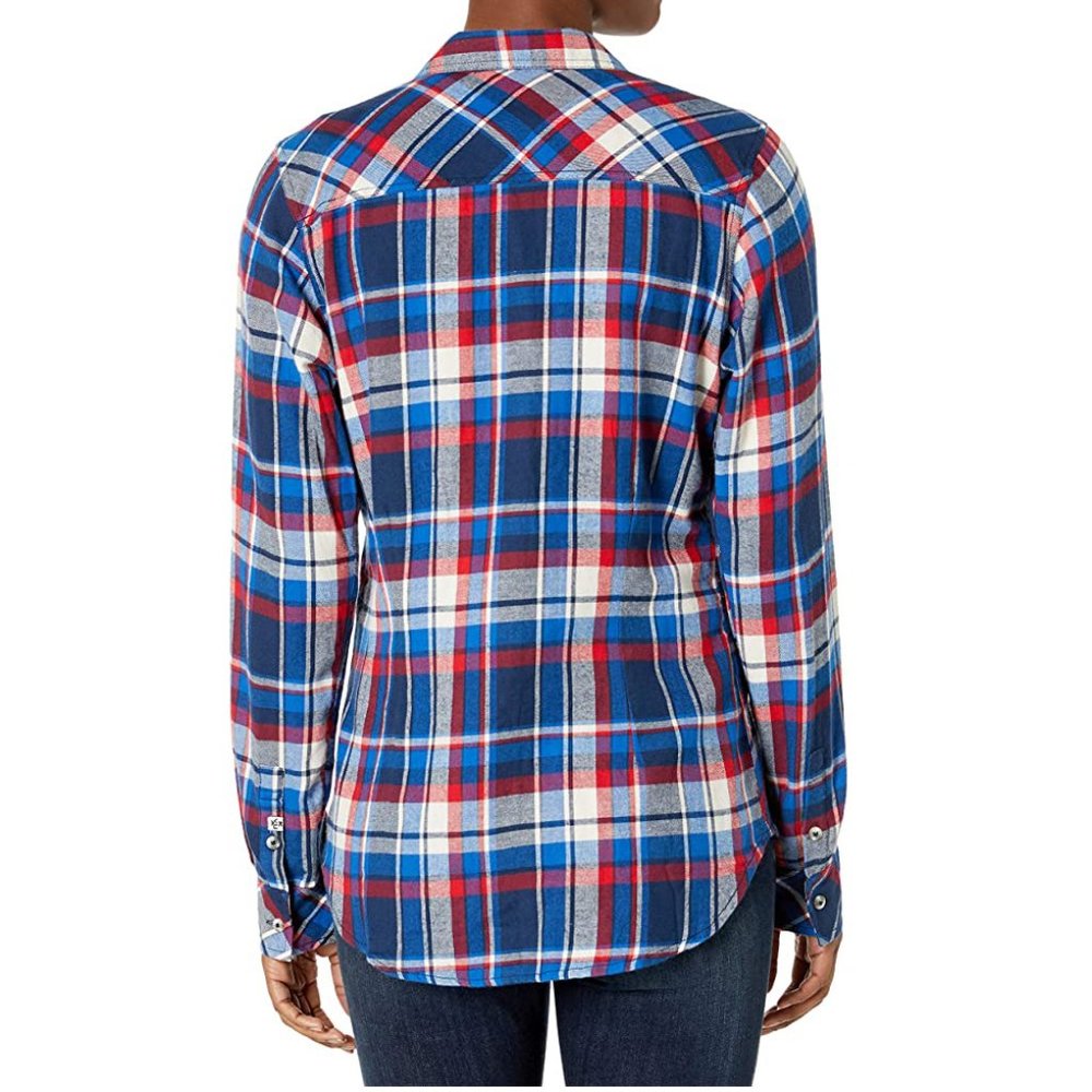 Kavu Plaid Flannel Long Sleeve Shirt - Medium - Blue/red/white - Picture 2 of 10